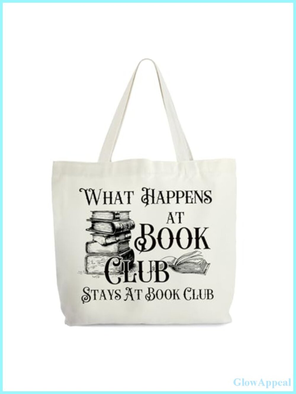 Canvas Tote Bag Book Club Gift for Women Large Capacity